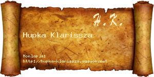 Hupka Klarissza névjegykártya